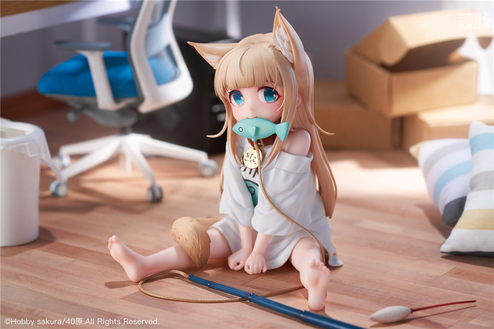 Hobby·sakura推出《我家貓貓是可愛的女孩子！》黃豆粉 坐著吃魚Ver.1/6手辦